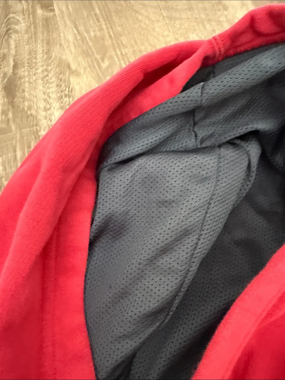 Kids Nike Red Hoodie with Black & White Basketball Logo